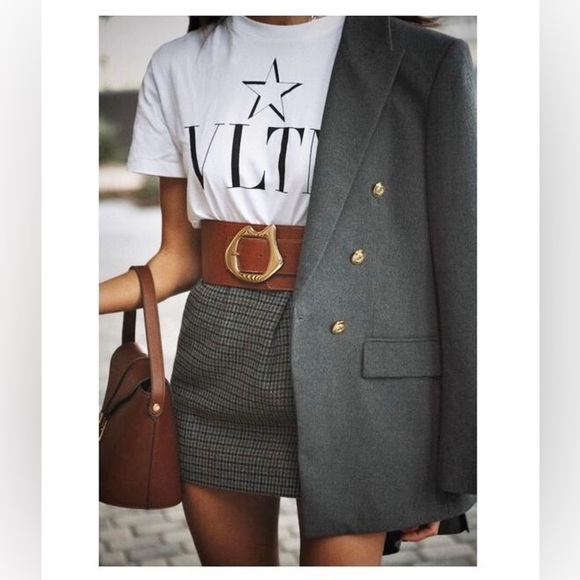 Zara Grey Gray Double Breasted Knit Wool Like Structured Military Blazer Jacket - Picture 11 of 16